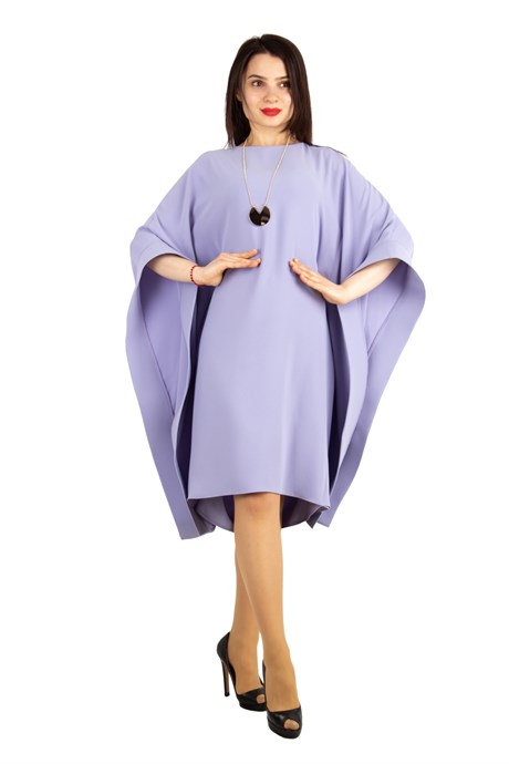 Kimono Sleeve Stylish Midi Dress - Lilac