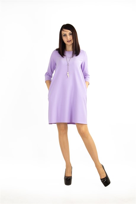 Plain Mini Big Size Dress - Lilac