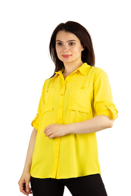 Pocket Detail Classic Shirt - Yellow