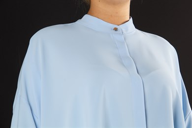 Asymmetric Hem Shirt - Baby Blue