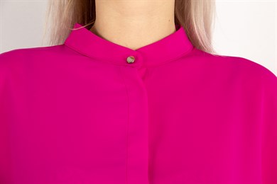 Asymmetric Hem Shirt - Fuchsia