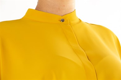 Asymmetric Hem Shirt - Mustard