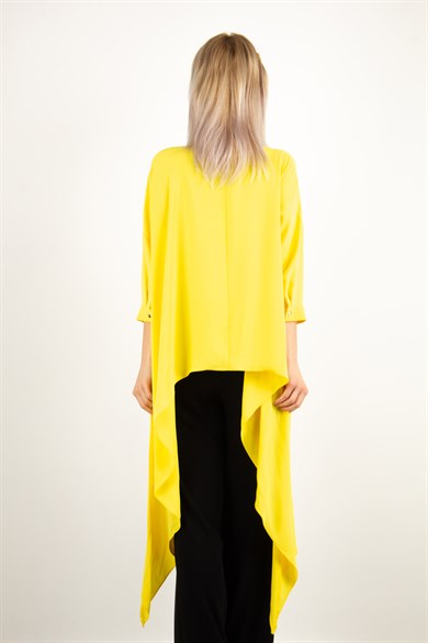 Asymmetric Hem Shirt - Yellow