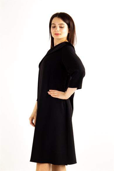 Asymmetric Off the Shoulder Dress - Black