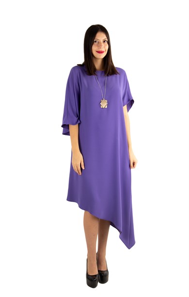 Asymmetric One Shoulder Dress - Violet