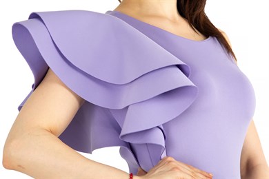 Asymmetric Ruffled One Shoulder Frill Scuba Dress