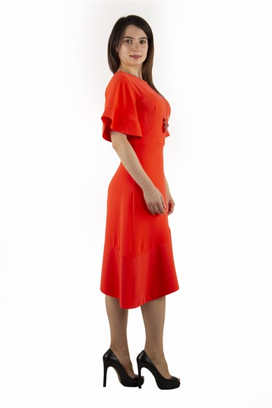 Asymmetric Short Sleeve Dress
