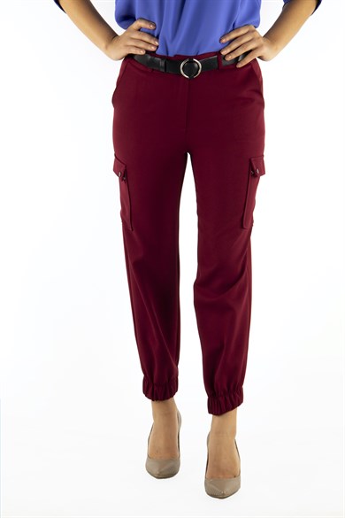 Casual Cargo Pant - Claret Red