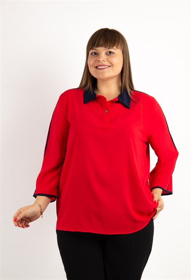 Classic Big Size Office Shirt - Red