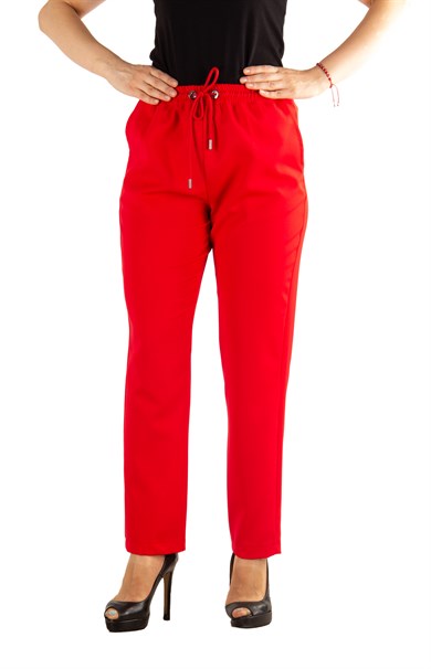 Classic Jogger Wide Leg Pant - Red