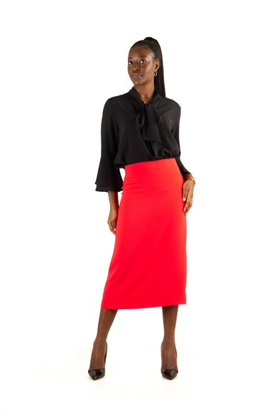 Classic Pencil Skirt - Red