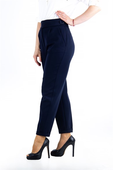 Classic Trouser With Folded Hem Side Button