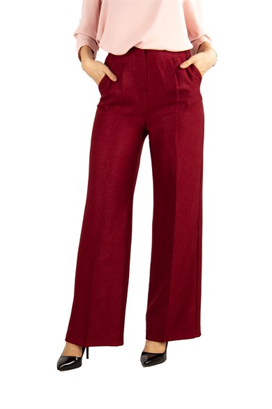 Classic Wide Leg Pant - Claret Red