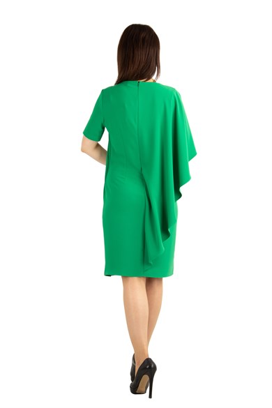 Cloak Cape Short Sleeve Elegant Dress
