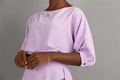 Drape Asymmetric Midi Dress - Lilac