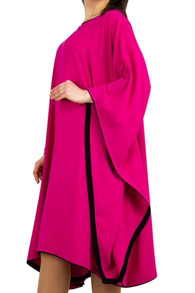 Kimono Sleeve Midi Dress - Fuchsia/Black