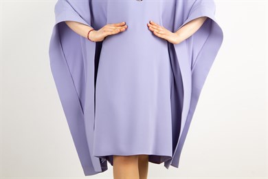 Kimono Sleeve Stylish Midi Dress - Lilac