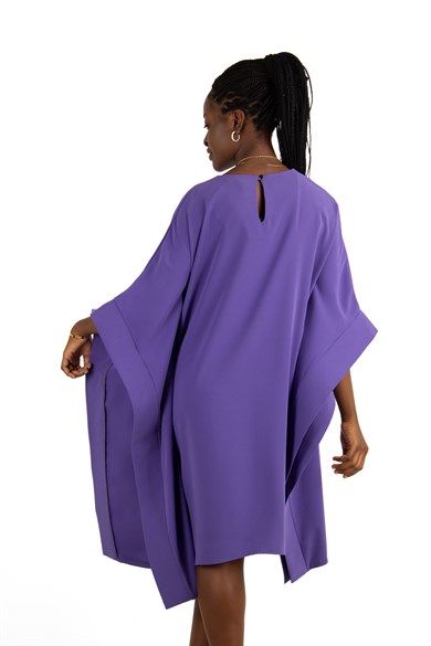 Kimono Sleeve Stylish Midi Dress - Violet
