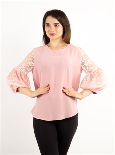 Lace Baloon Sleeves Big Size Blouse