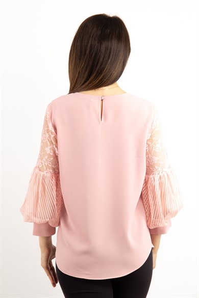 Lace Baloon Sleeves Blouse