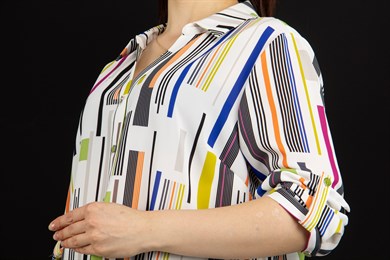 Multi Colour Printed Women Big Size Shirt