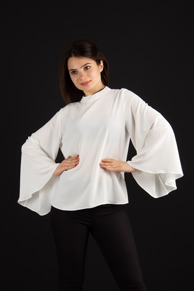 O Neck Long Wide Sleeve Big Size Top