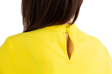 O Neck Long Wide Sleeve Top - Yellow