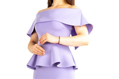 Off Shoulder Peplum Scuba Dress - Lilac