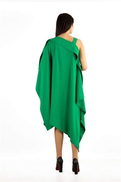 One Shoulder Open Asymmetric Cut Shabby Dress