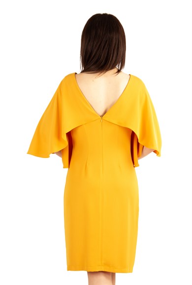 Open Back Dress With Cape