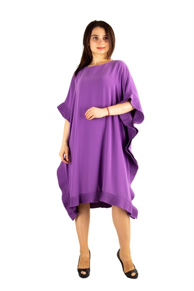 Oversized Frill Ruffle Dress - Purple
