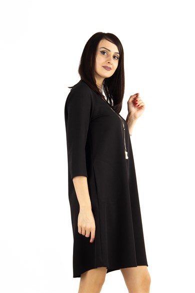 Plain Mini Big Size Dress - Black