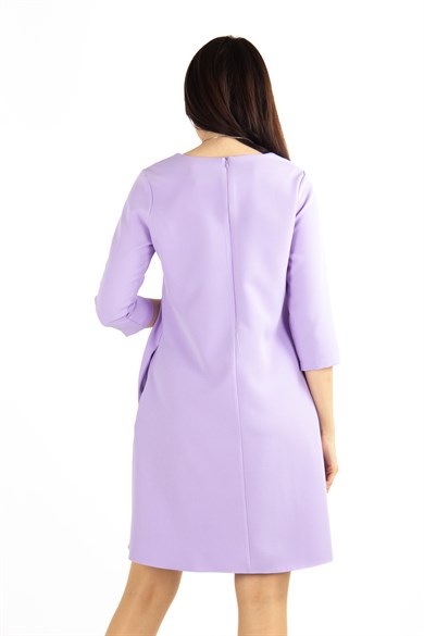 Plain Mini Big Size Dress - Lilac