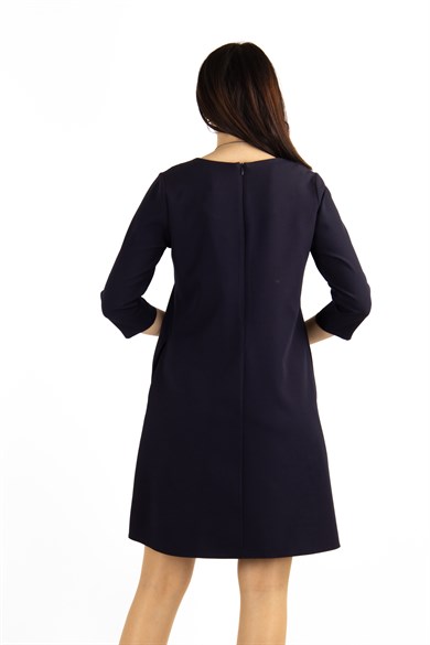 Plain Mini Big Size Dress - Navy Blue
