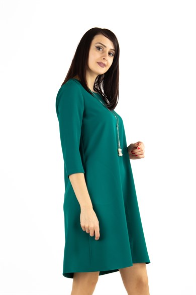 Plain Mini Dress - Green