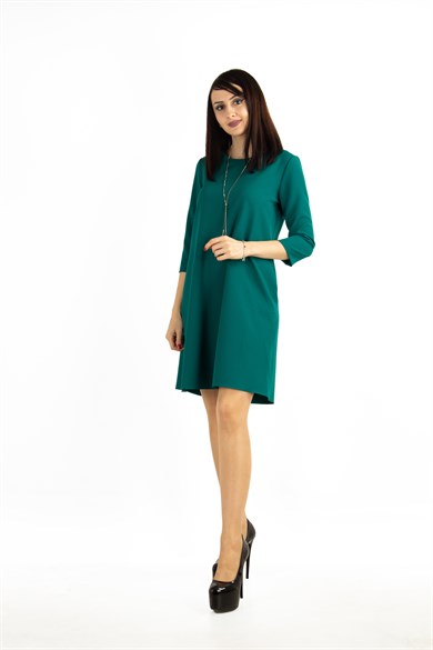 Plain Mini Dress - Green