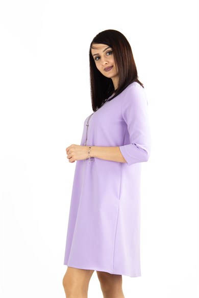 Plain Mini Dress - Lilac