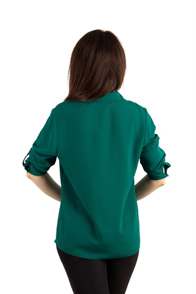 Pocket Detail Classic Shirt - Emerald Green