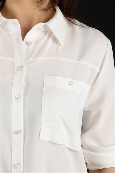 Pocket Detail Classic Shirt - White
