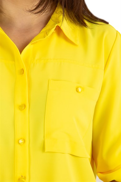 Pocket Detail Classic Shirt - Yellow