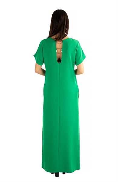 Ring Detail Long Dress - Grass Green