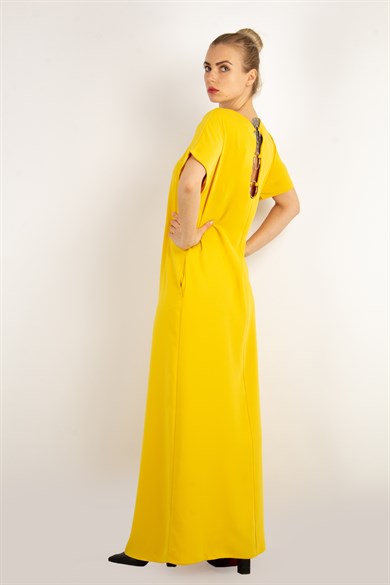 Ring Detail Long Dress - Yellow