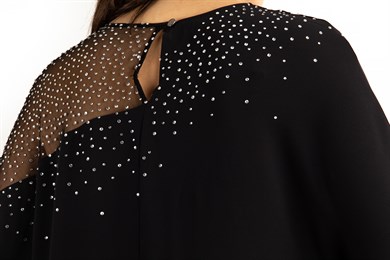 Stone Detailed Maxi Dress - Black