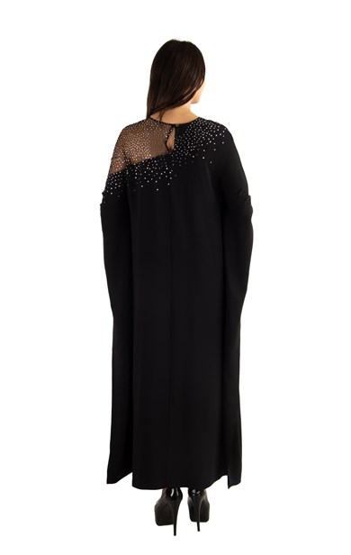 Stone Detailed Maxi Dress - Black