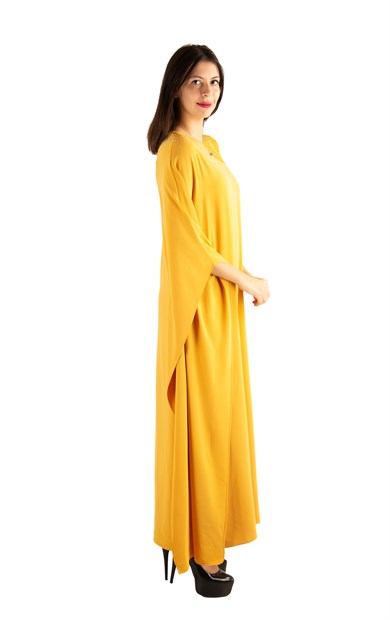 Stone Detailed Maxi Dress - Mustard