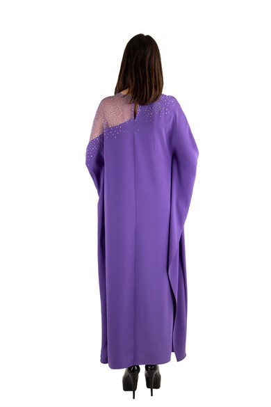 Stone Detailed Maxi Dress - Violet